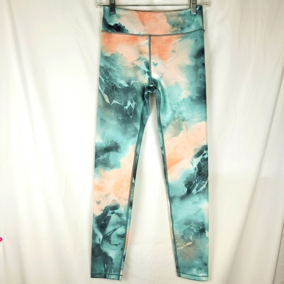 Athleta Girl High Rise Printed Chit Chat Tight Legging Size XL Teal Peac…‎ - Picture 1 of 10